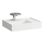 Praustuvas Laufen KARTELL 600x460x120 mm, platus kraštas dešinėje, su 1 anga maišytuvui viduryje, be perlajos 
